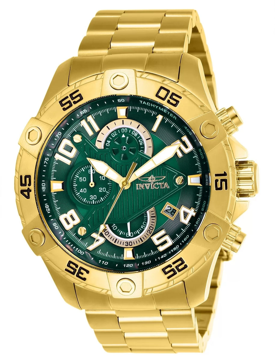 Invicta Men's 26096 S1 Rally Quartz Multifunction Green Dial Watch