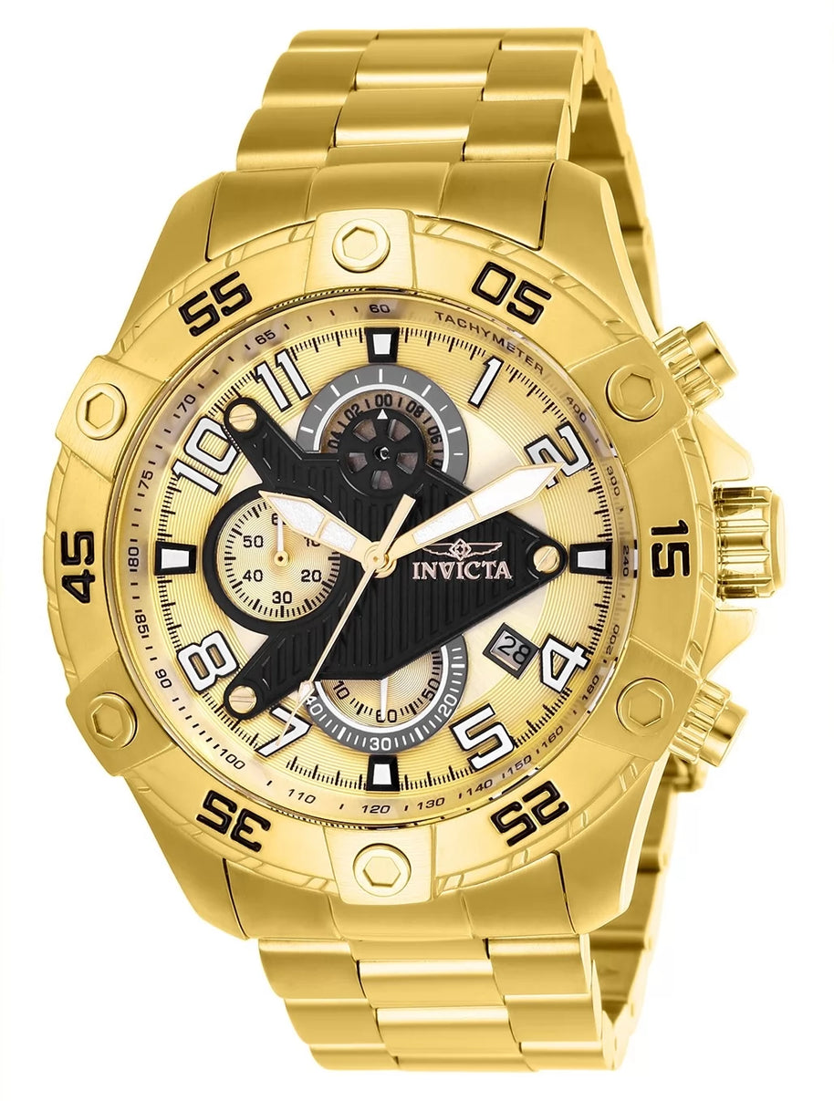 Invicta Men's 26098 S1 Rally Quartz Multifunction Gold Dial Watch