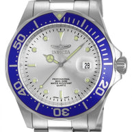 Invicta Men's 14123 Pro Diver Quartz 3 Hand Silver Dial Watch