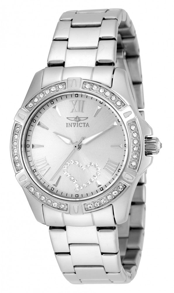 Invicta Men's 21383 Angel Quartz 3 Hand Silver Dial Watch