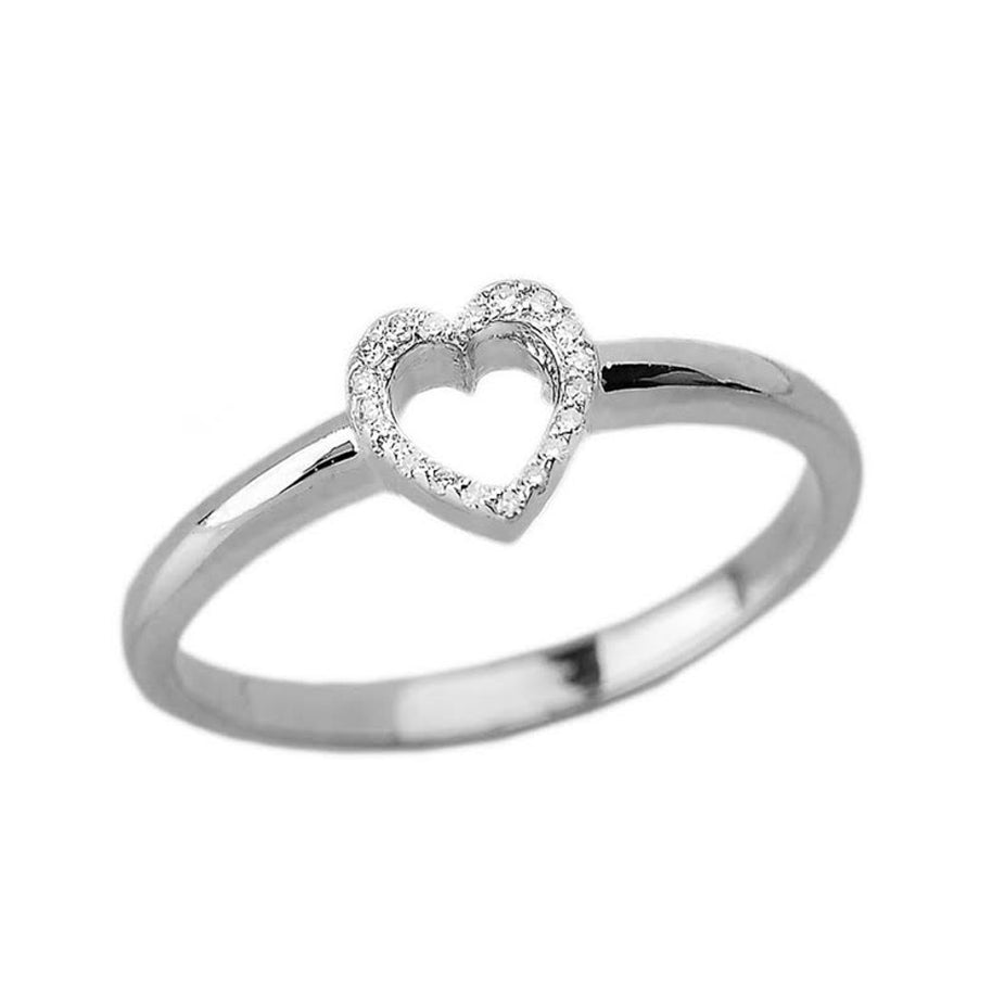 Gold Dainty Diamond Heart Ring (Available in Yellow/Rose/White Gold)