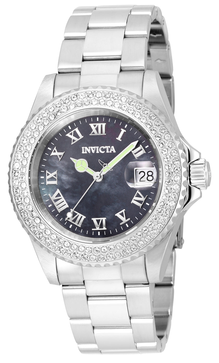 Invicta Women's 21711 Angel Quartz 3 Hand Black Dial Watch