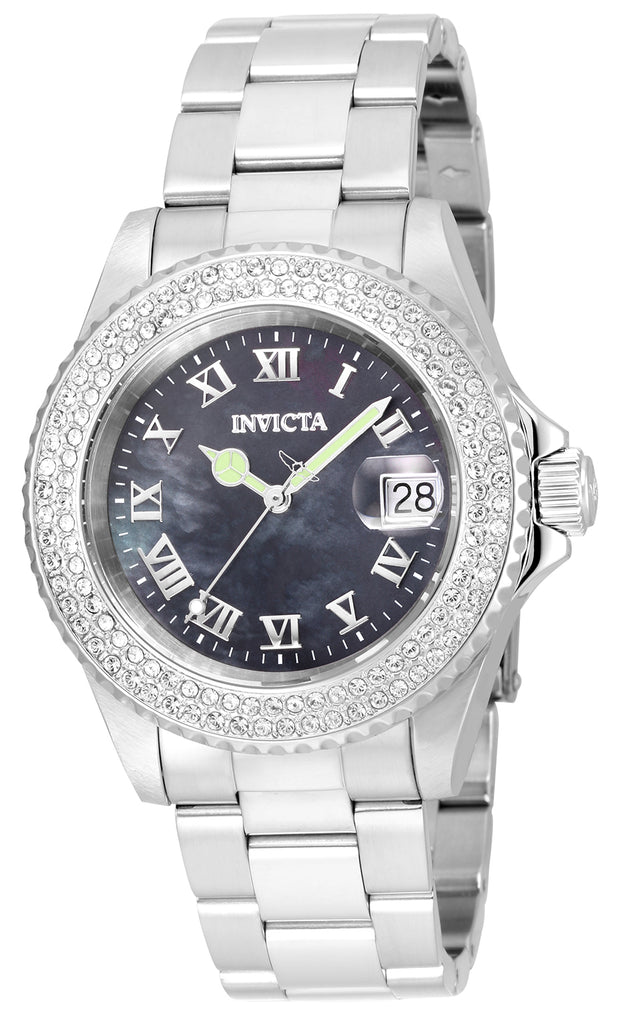 Invicta Women's 21711 Angel Quartz 3 Hand Black Dial Watch