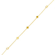 14K Yellow Gold Square Link Bracelet 7