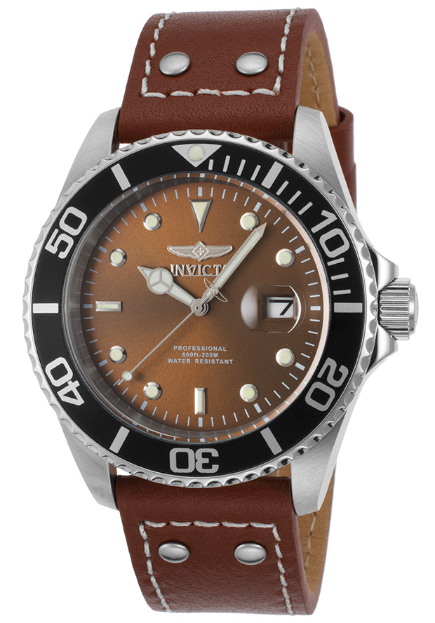 Invicta Men's 22070 Pro Diver Quartz 3 Hand Brown Dial Watch