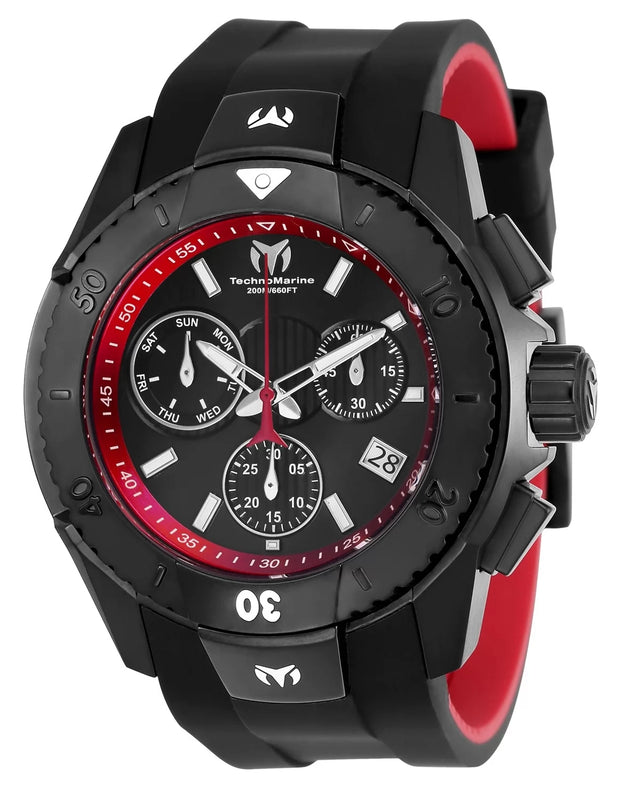 Techomarine Men's TM-616002 UF6 0 Quartz Chronograph Red, Black Dial Watch