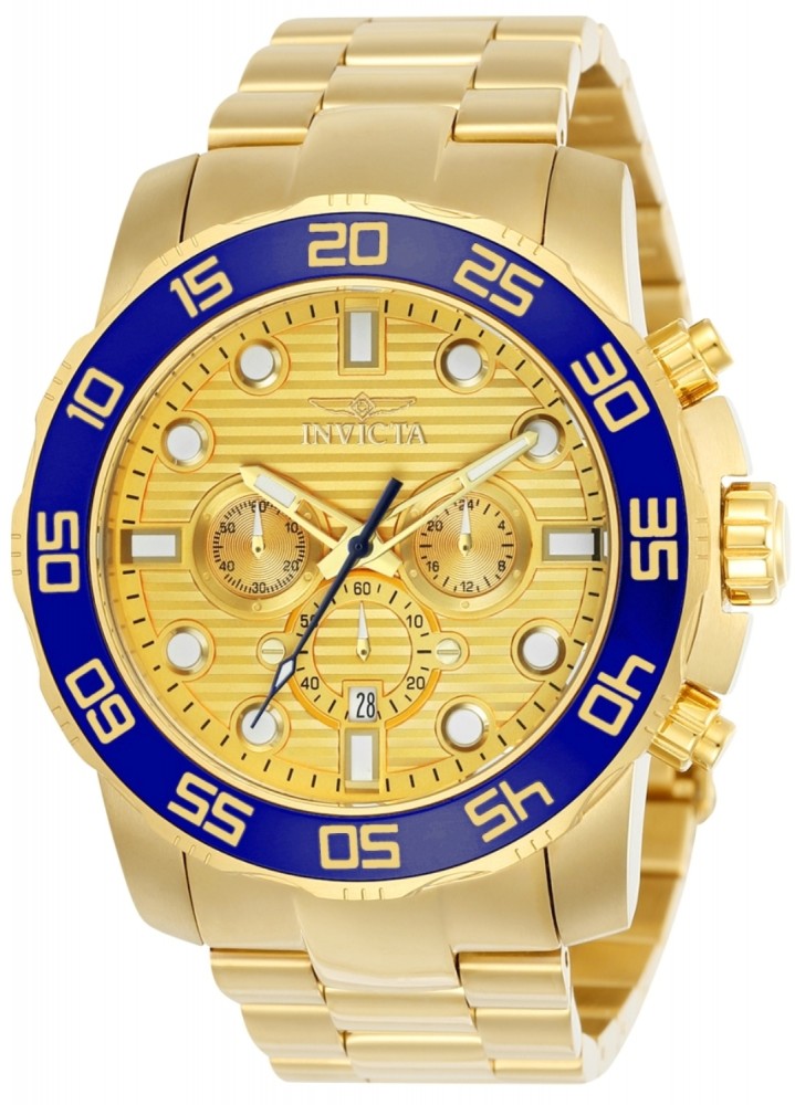 Invicta Men's 22227 Pro Diver Quartz Chronograph Gold Dial Watch