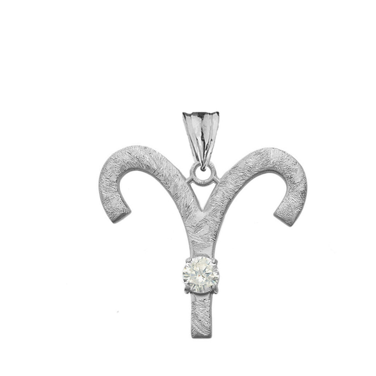 Gold Custom Satin Finish Zodiac Sign Birthstone Astrology Pendant Necklace (Available in Yellow/Rose/White Gold)