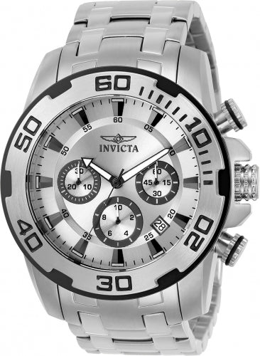 Invicta Men's 22317 Pro Diver Quartz Chronograph Silver Dial Watch