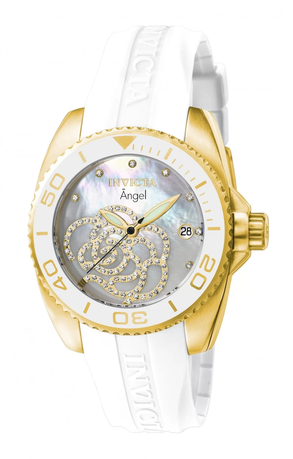 Invicta Women's 0488 Angel Cellestial Quartz 3 Hand White Dial Watch