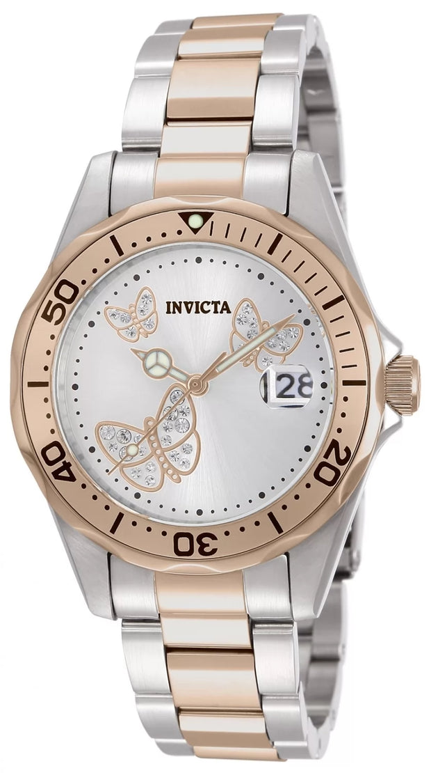 Invicta Women's 12504 Angel Quartz 3 Hand Metallic White Dial Watch