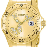 Invicta Women's 12505 Angel Quartz 3 Hand Gold Dial Watch