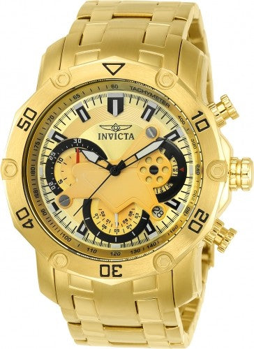 Invicta Women's 22761 Pro Diver Quartz Multifunction Gold Dial Watch