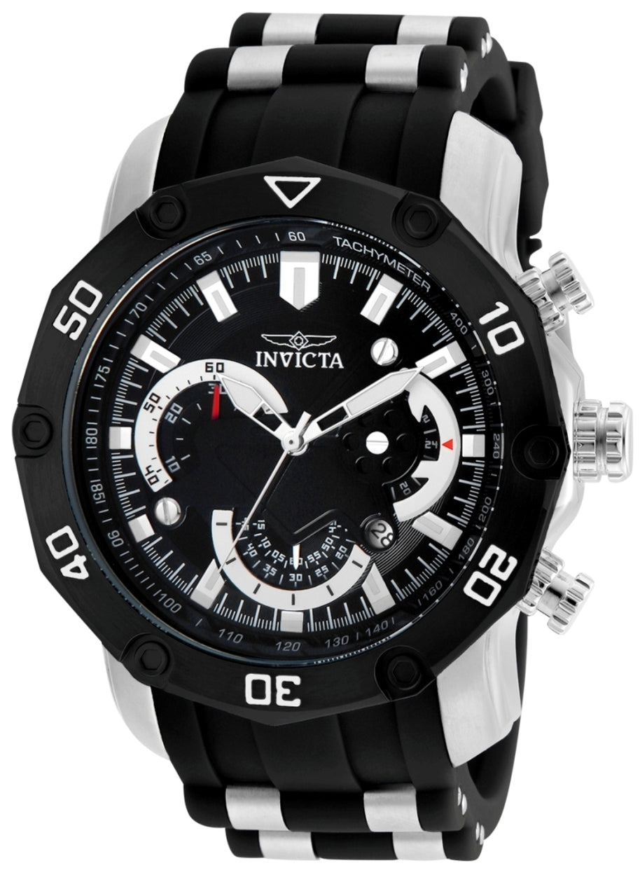 Invicta Men's 22797 Pro Diver Quartz 3 Hand Black Dial Watch