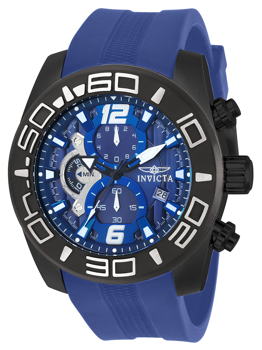 Invicta Men's 22812 Pro Diver Quartz 3 Hand Blue Dial Watch