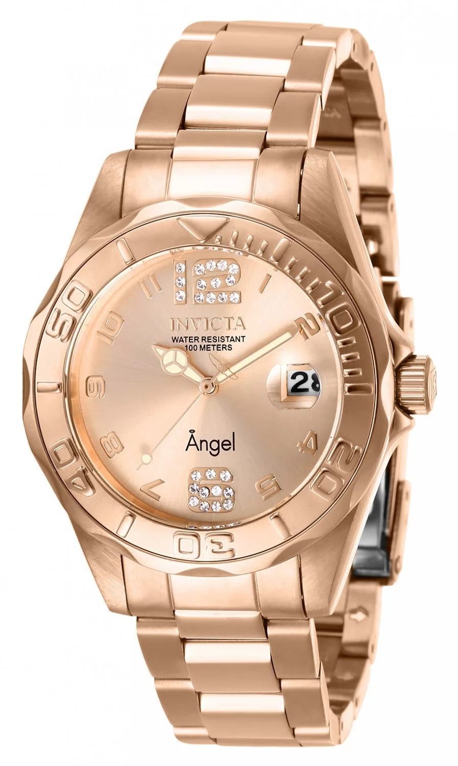 Invicta Women's 28681 Angel Quartz 3 Hand Rose Gold Dial  Watch