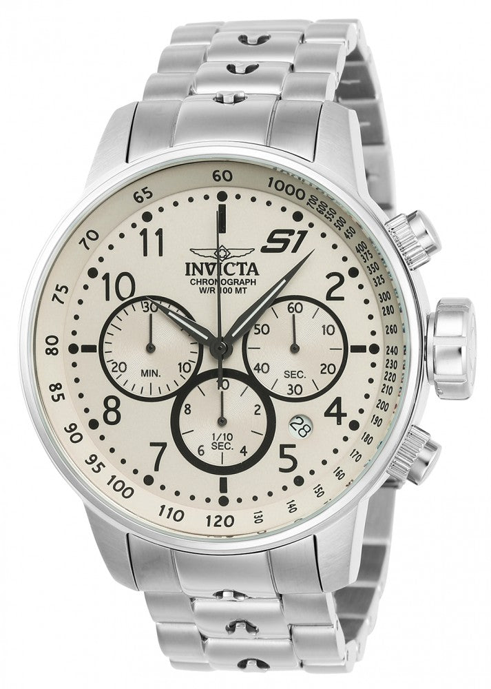 Invicta Men's 23077 S1 Rally Quartz Chronograph Ivory, White Dial Watch