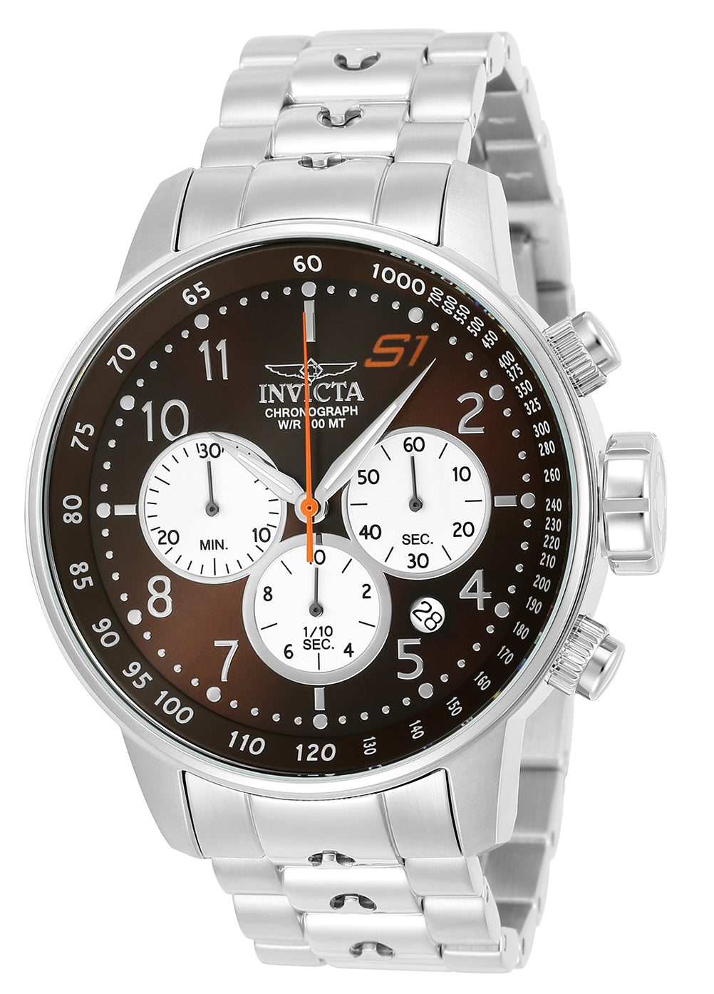 Invicta Men's 23081 S1 Rally Quartz Chronograph White, Brown Dial Watch