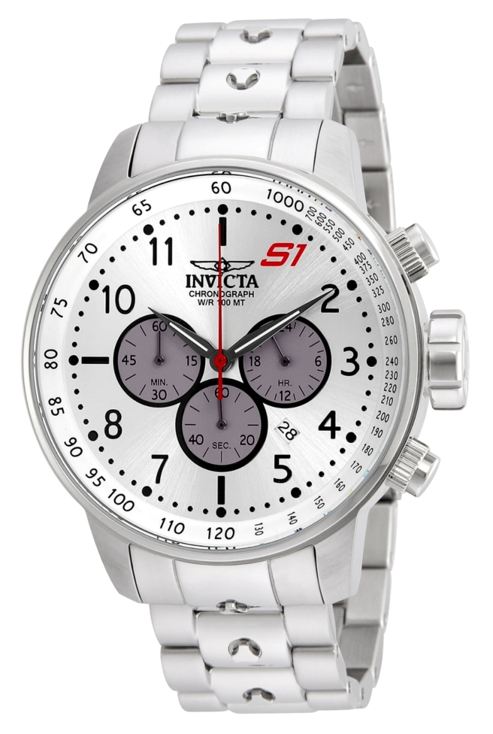 Invicta Men's 23083 S1 Rally Quartz Chronograph Silver, Grey Dial Watch