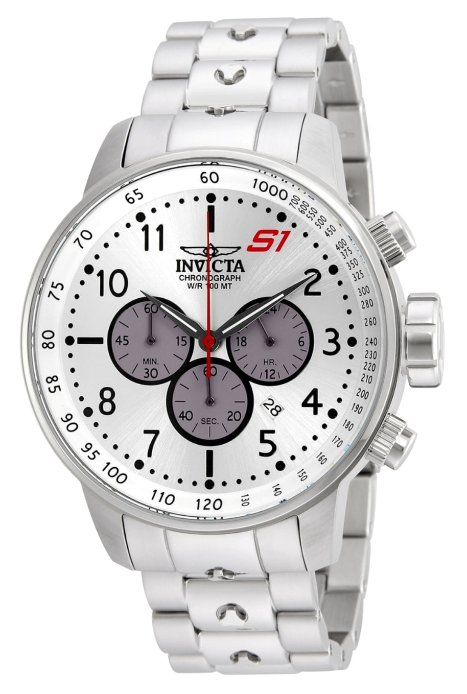 Invicta Men's 23083 S1 Rally Quartz Chronograph Silver, Grey Dial Watch