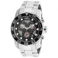 Invicta Men's 19836 Pro Diver Quartz 3 Hand Black, Silver Dial Watch