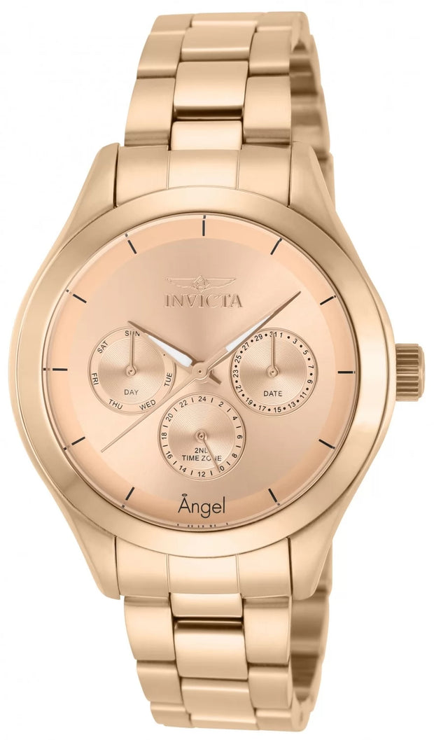 Invicta Women's 12467 Angel Quartz Chronograph Rose Gold Dial Watch