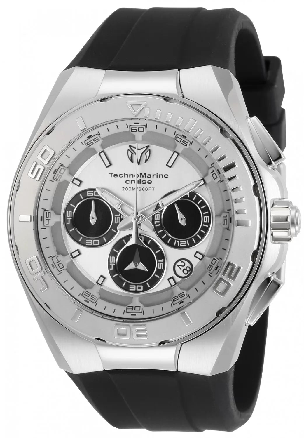 Technomarine Men's TM-115345 Cruise Quartz Chronograph Silver, Black Dial Watch