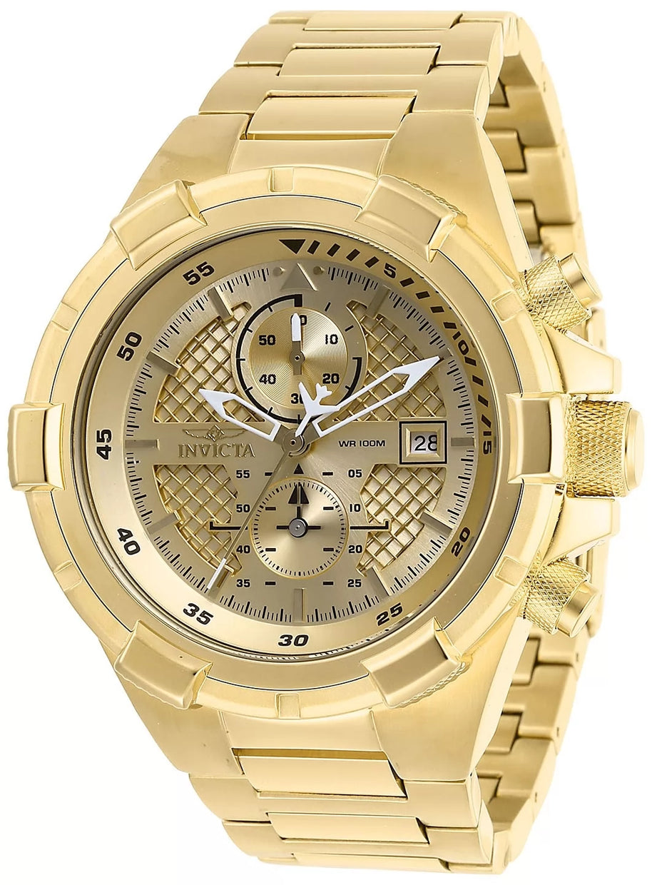 Invicta Men's 28122 Aviator Quartz Chronograph Gold Dial Watch