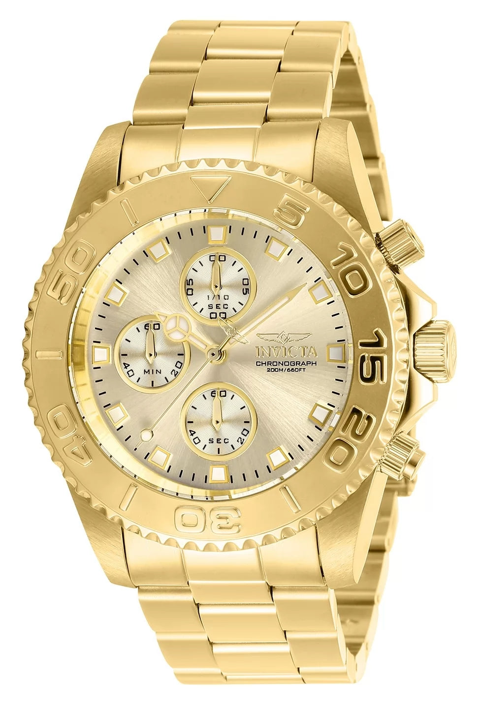 Invicta Men's 28683 Pro Diver Quartz Multifunction Champagne Dial Watch