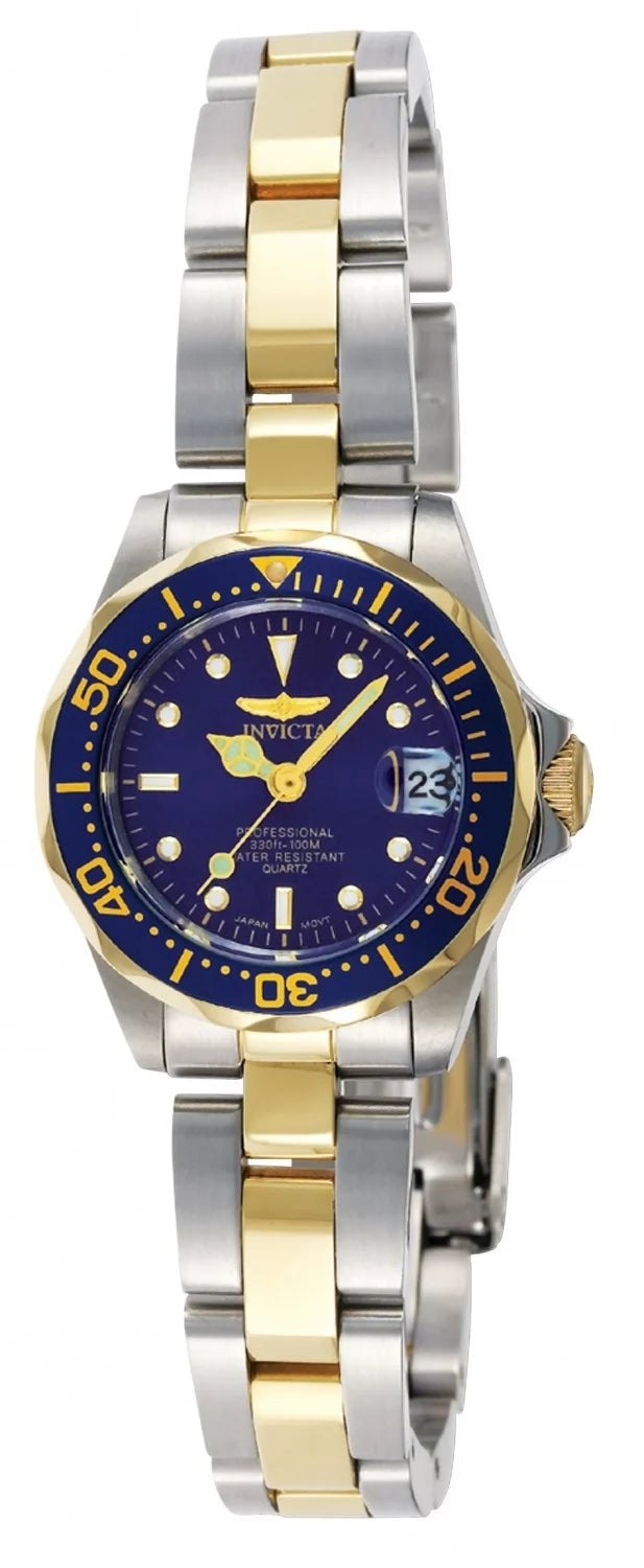 Invicta Women's 8942 Pro Diver Quartz 3 Hand Blue Dial Watch