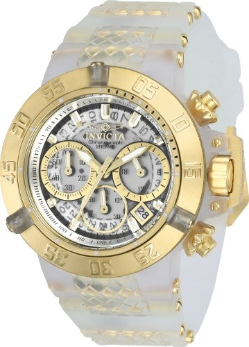 Invicta Women's 24373 Subaqua Quartz Multifunction White, Silver, Gold Dial Watch