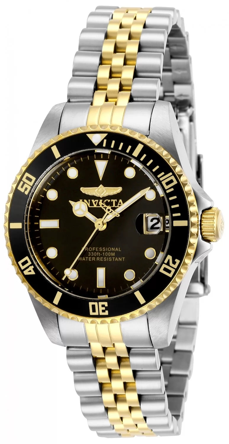 Invicta Women's 29189 Pro Diver Quartz 3 Hand Black Dial Watch