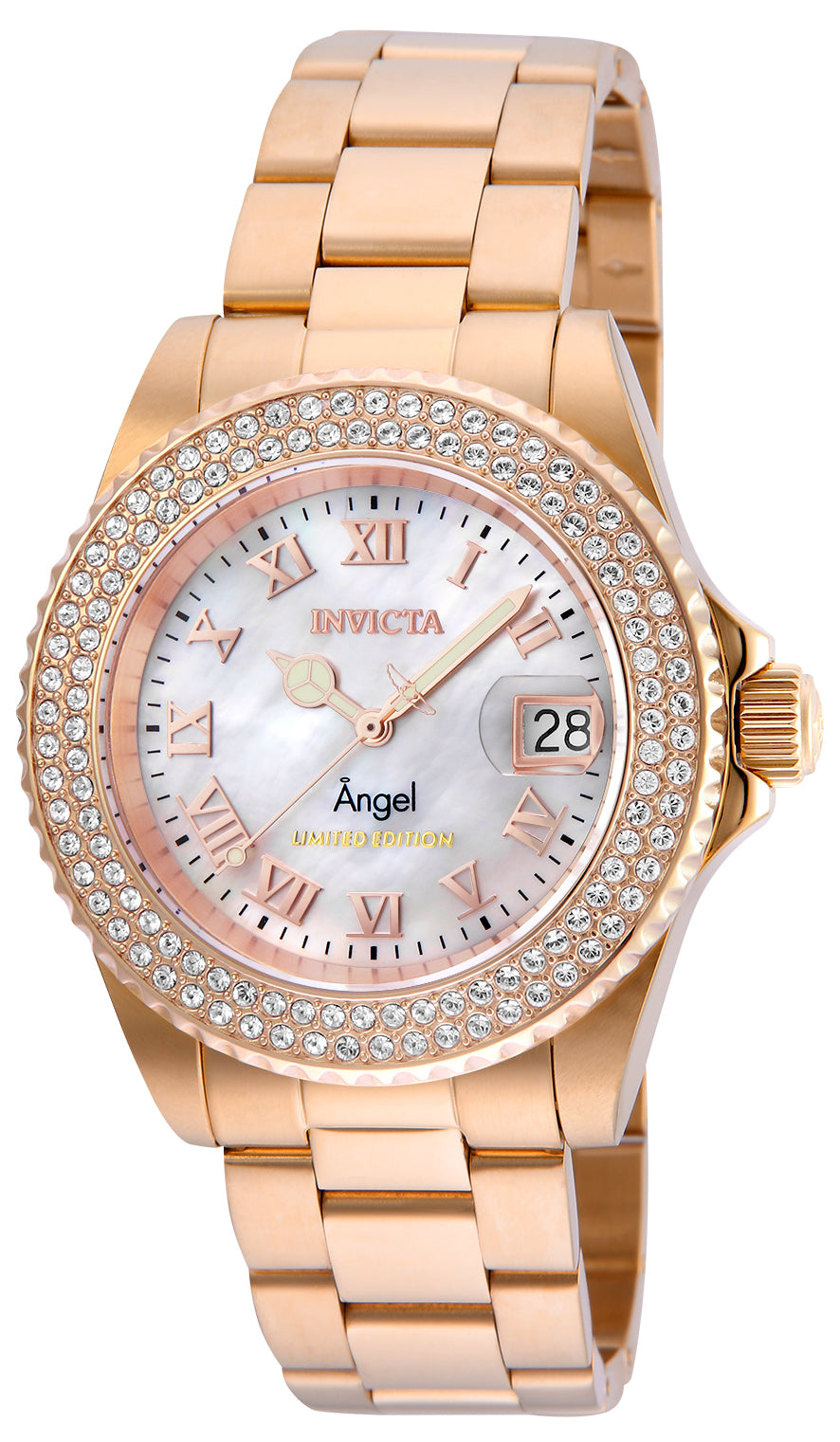 Invicta Women's 24615 Angel Quartz 3 Hand White Dial Watch