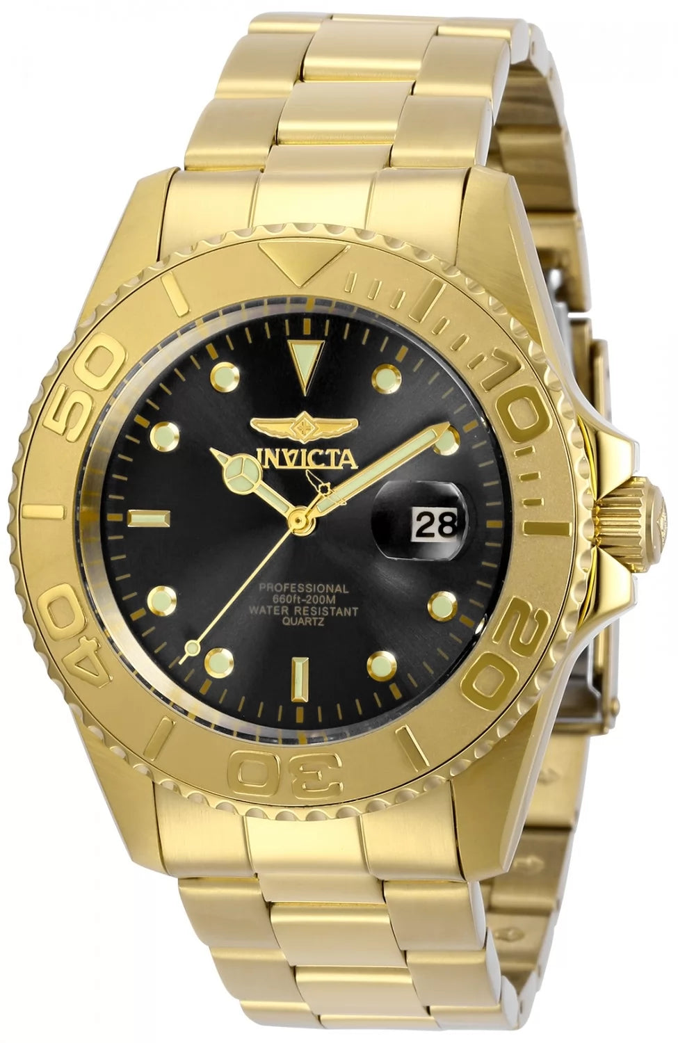 Invicta Men's 29946 Pro Diver Quartz 3 Hand Black Dial Watch