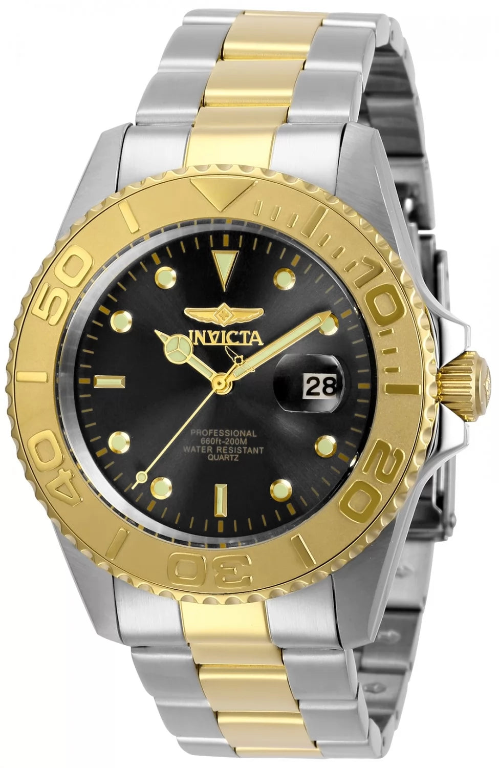 Invicta Men's 29948 Pro Diver Quartz 3 Hand Black Dial Watch