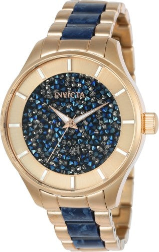 Invicta Women's 24662 Angel Quartz 3 Hand Blue Dial Watch