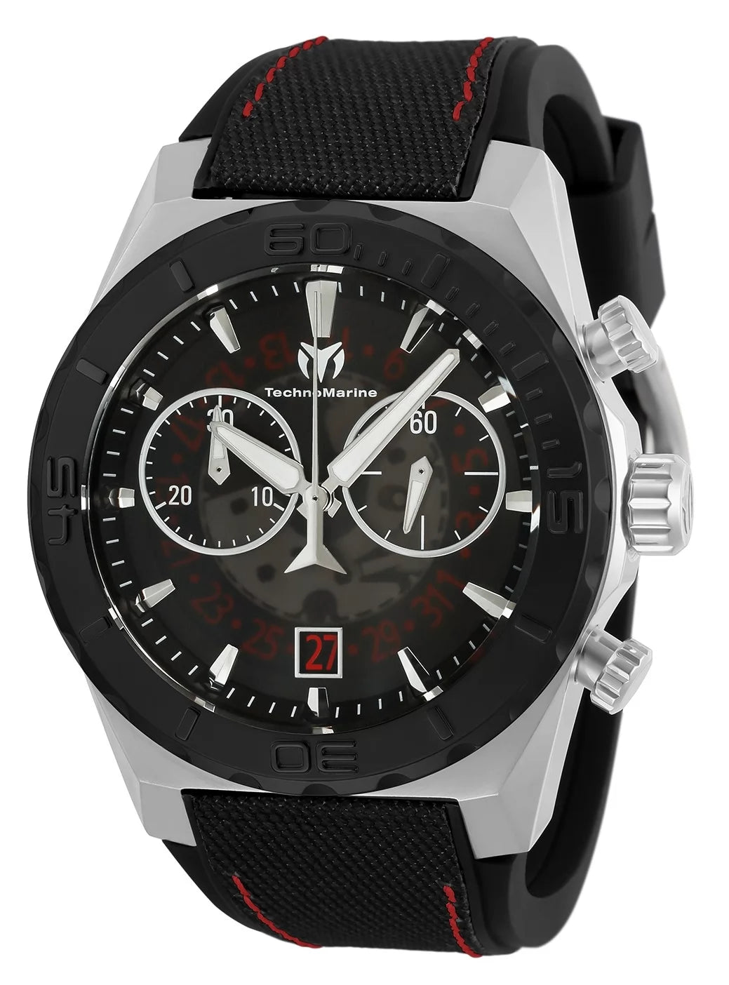 Technomarine Men's TM-519006 Reef Quartz Chronograph Transparent, Black Dial Watch