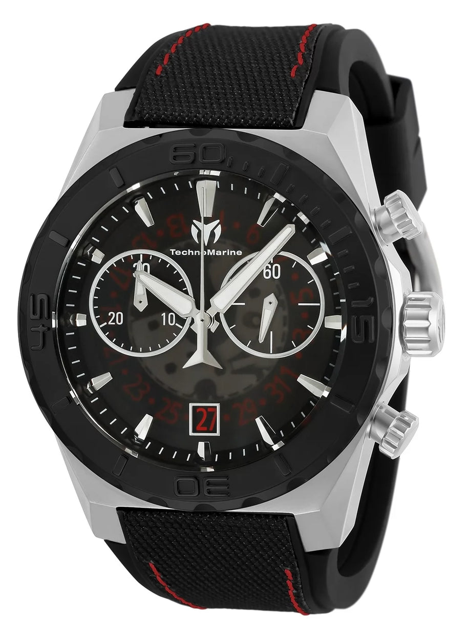 Technomarine Men's TM-519006 Reef Quartz Chronograph Transparent, Black Dial Watch