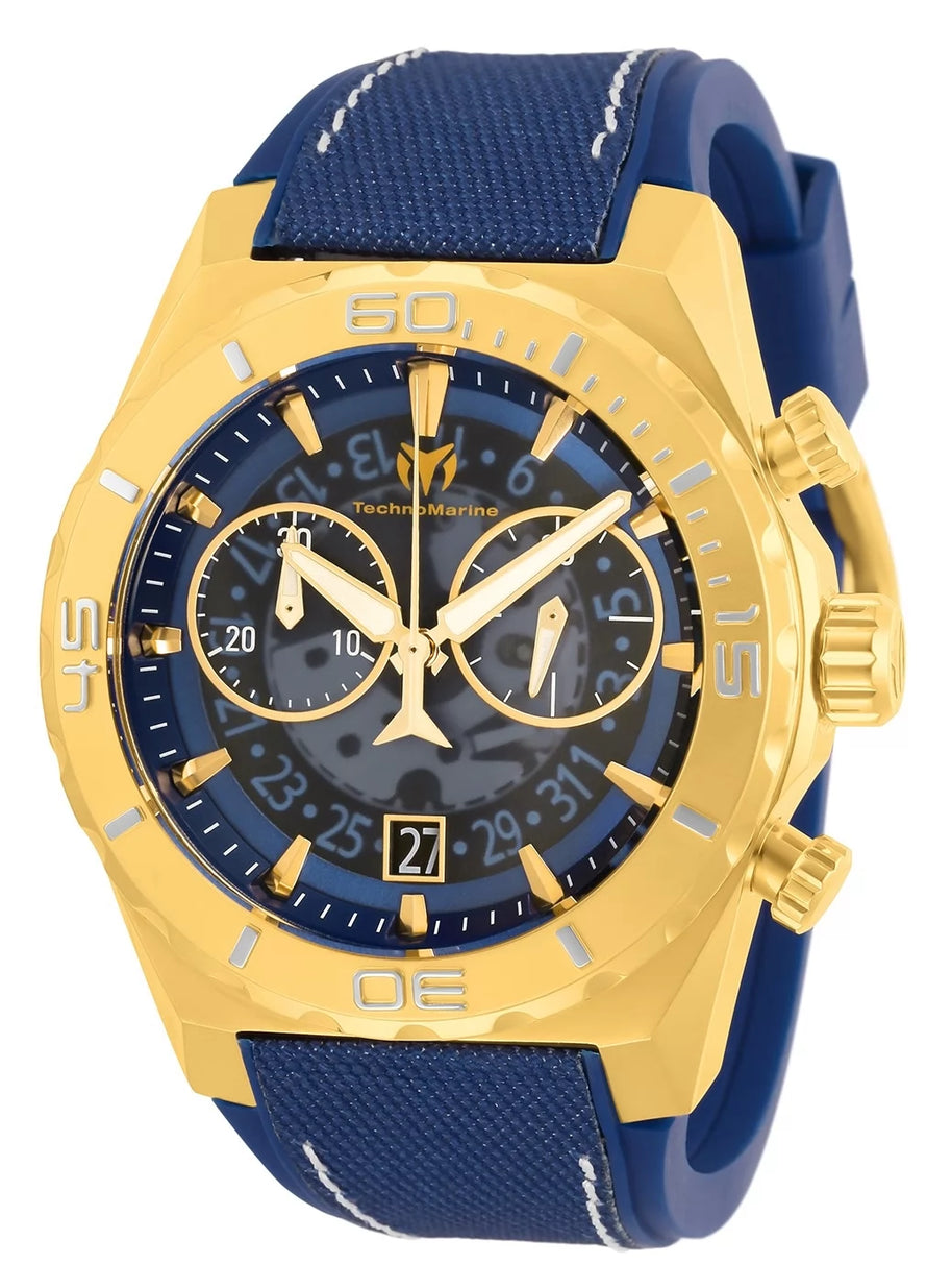 Technomarine Men's TM-519009 Reef Quartz Chronograph Transparent, Blue Dial Watch
