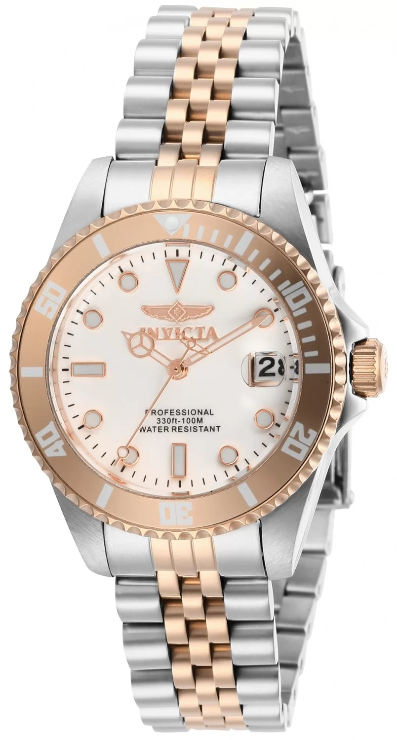 Invicta Women's 29193 Pro Diver Quartz 3 Hand White Dial Watch