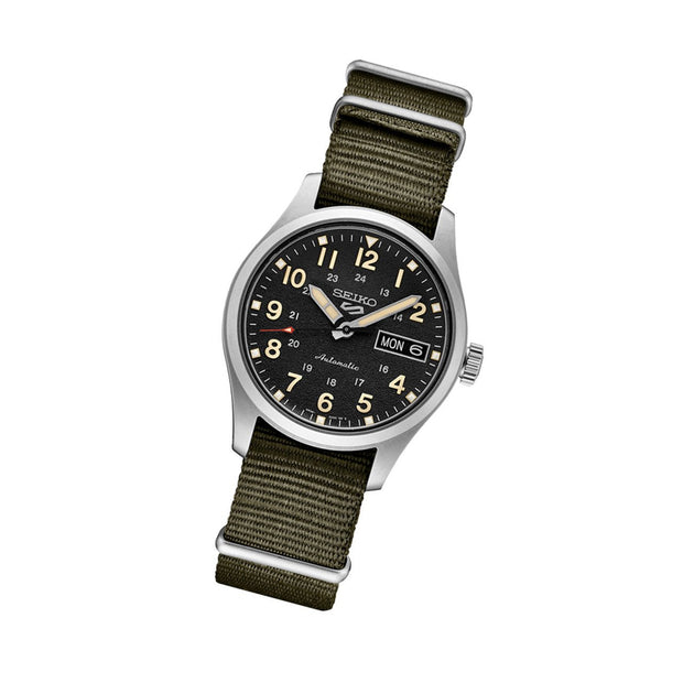 Seiko 5 SRPJ85 - Sports Automatic 36mm Watch with Black Dial