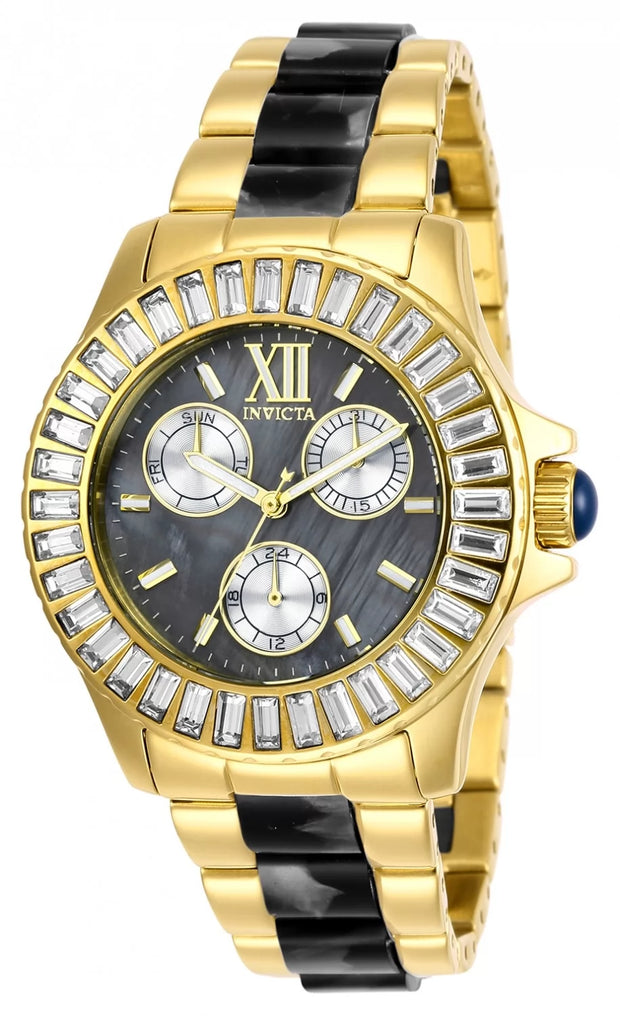 Invicta Women's 29098 Angel Quartz 3 Hand Gunmetal Dial Watch