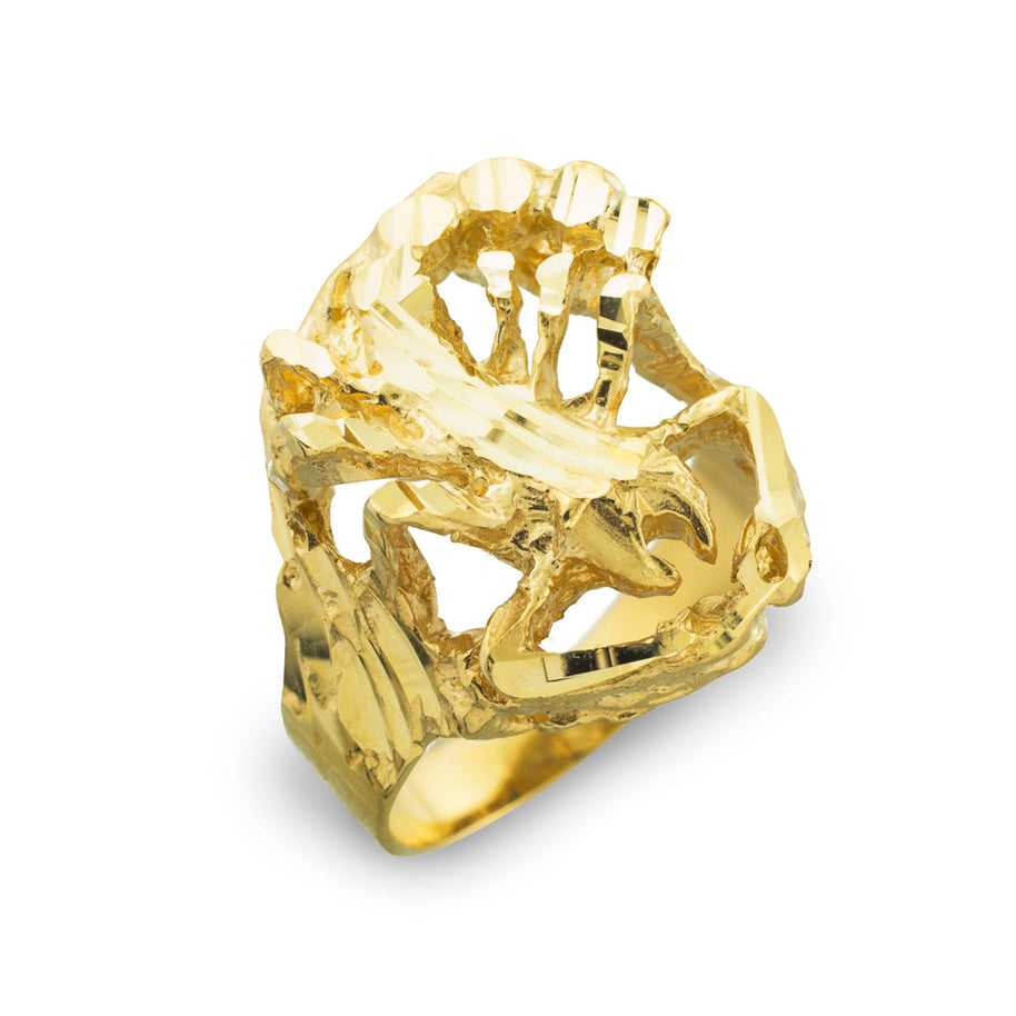 Gold Scorpion Diamond Cut Ring(Available in Yellow/Rose/White Gold)