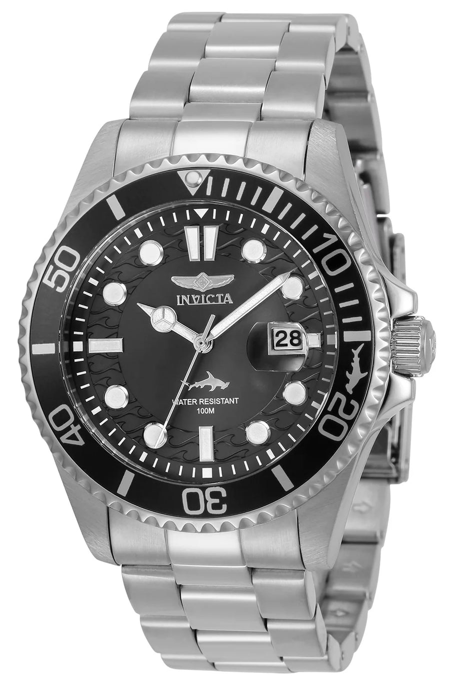 Invicta Men's 30018 Pro Diver  Quartz 3 Hand Black Dial Watch