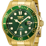 Invicta Men's 30027 Pro Diver Quartz 3 Hand Green Dial Watch