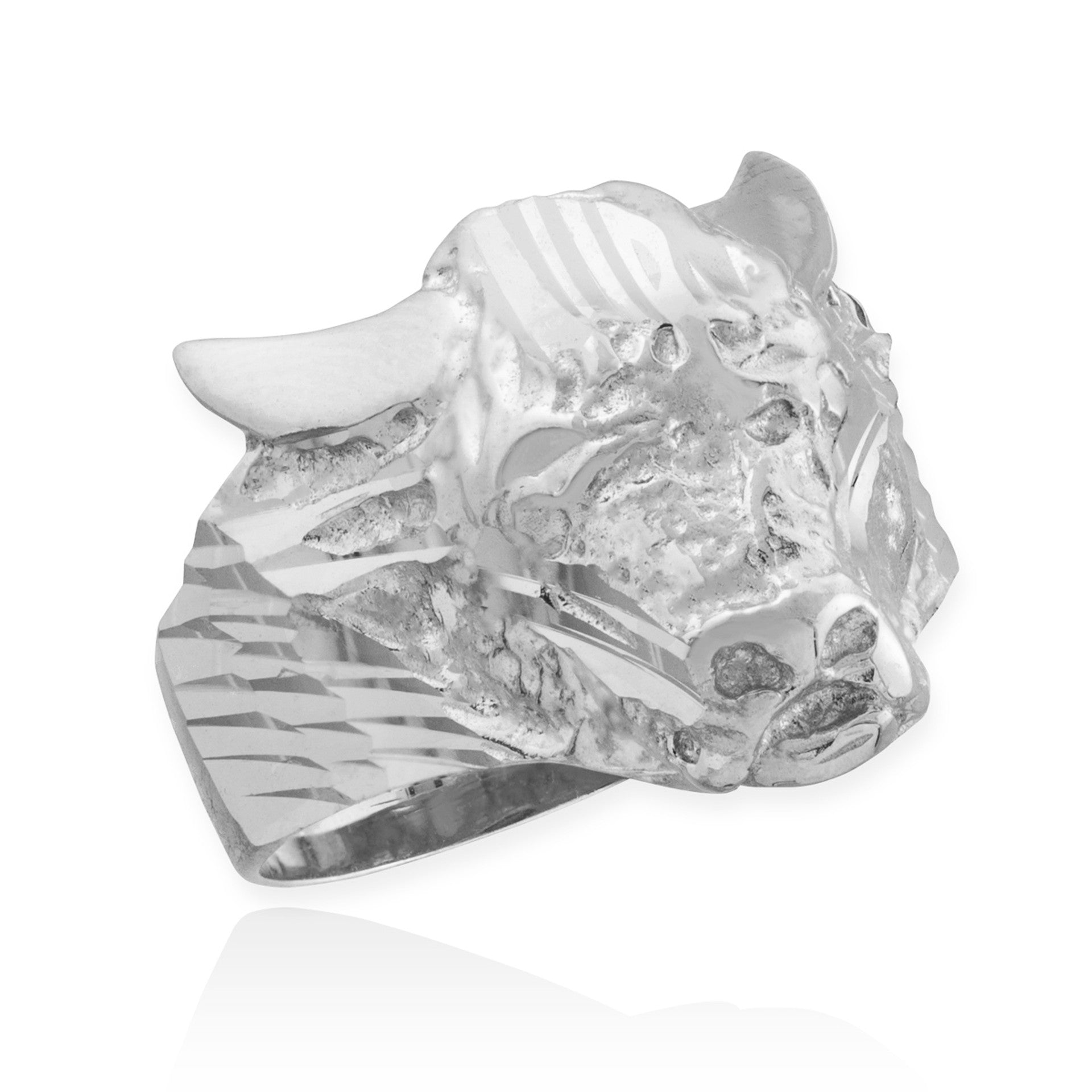 Sterling Silver Bull Taurus Ring