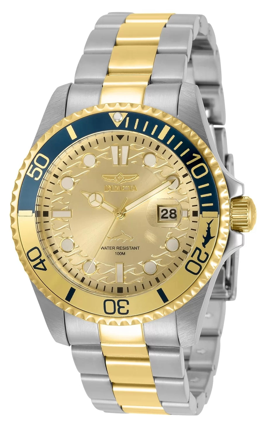 Invicta Men's 30948 Pro Diver Quartz 3 Hand Gold Dial Watch