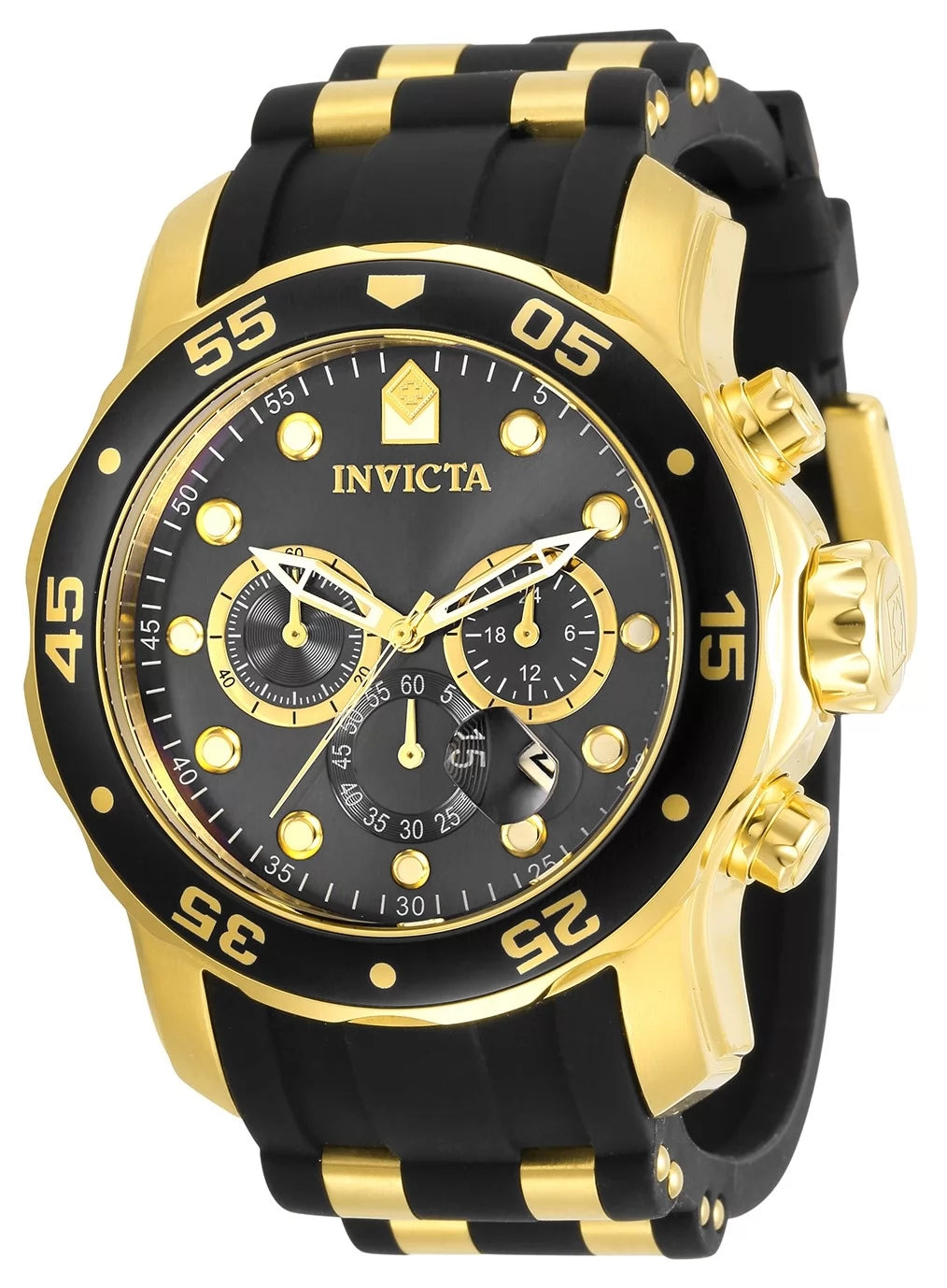 Invicta Men's 30764 Pro Diver Quartz 3 Hand Charcoal Dial Watch