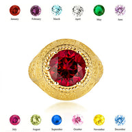 Gold Irish Celtic Trinity Knot Gemstone Rope Ring (Available in Yellow/Rose/White Gold)