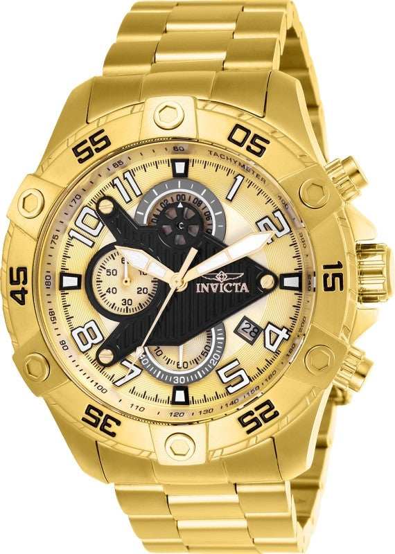 Invicta Men's 26098 S1 Rally Quartz Multifunction Gold Dial Watch